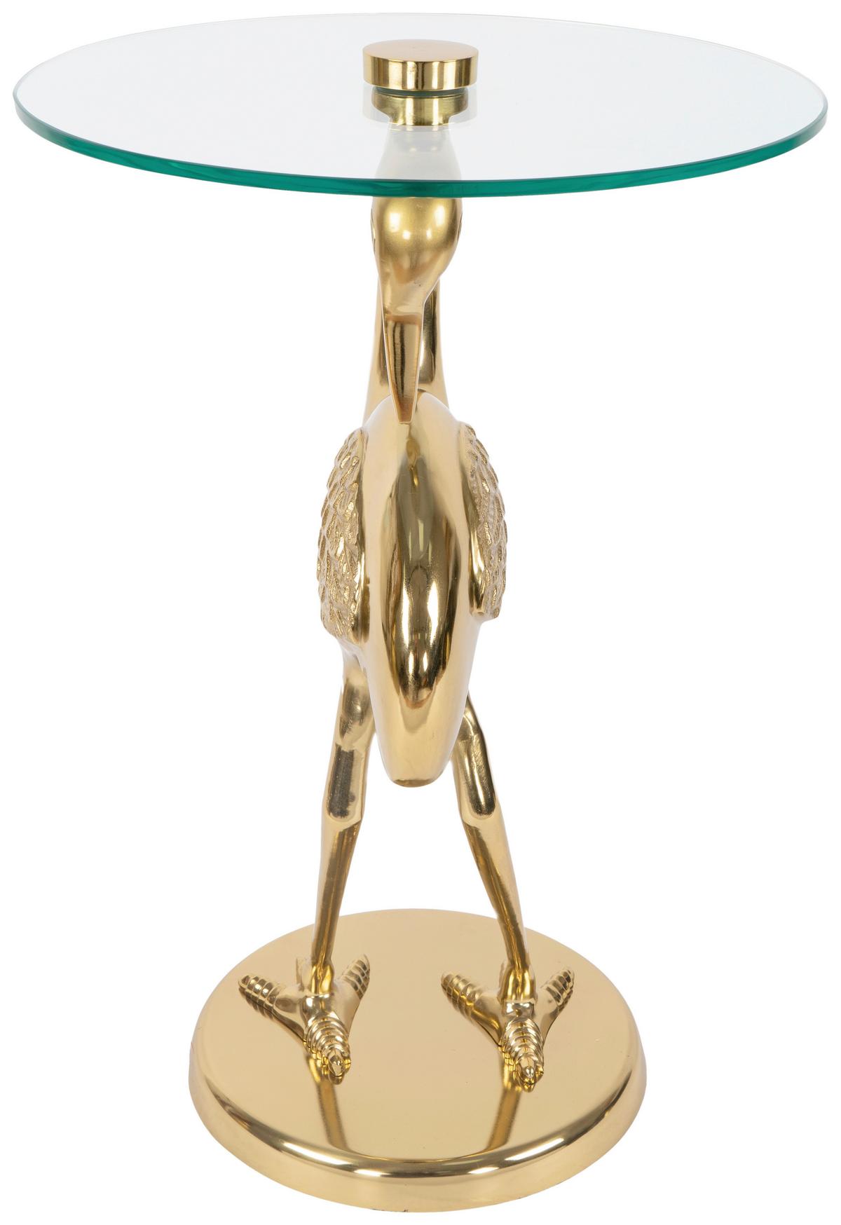 Beistelltisch Animalty 325 Goldfarben B: 58 Cm - Goldfarben, Design, Glas/Metall (40/40/58cm) - Kayoom
