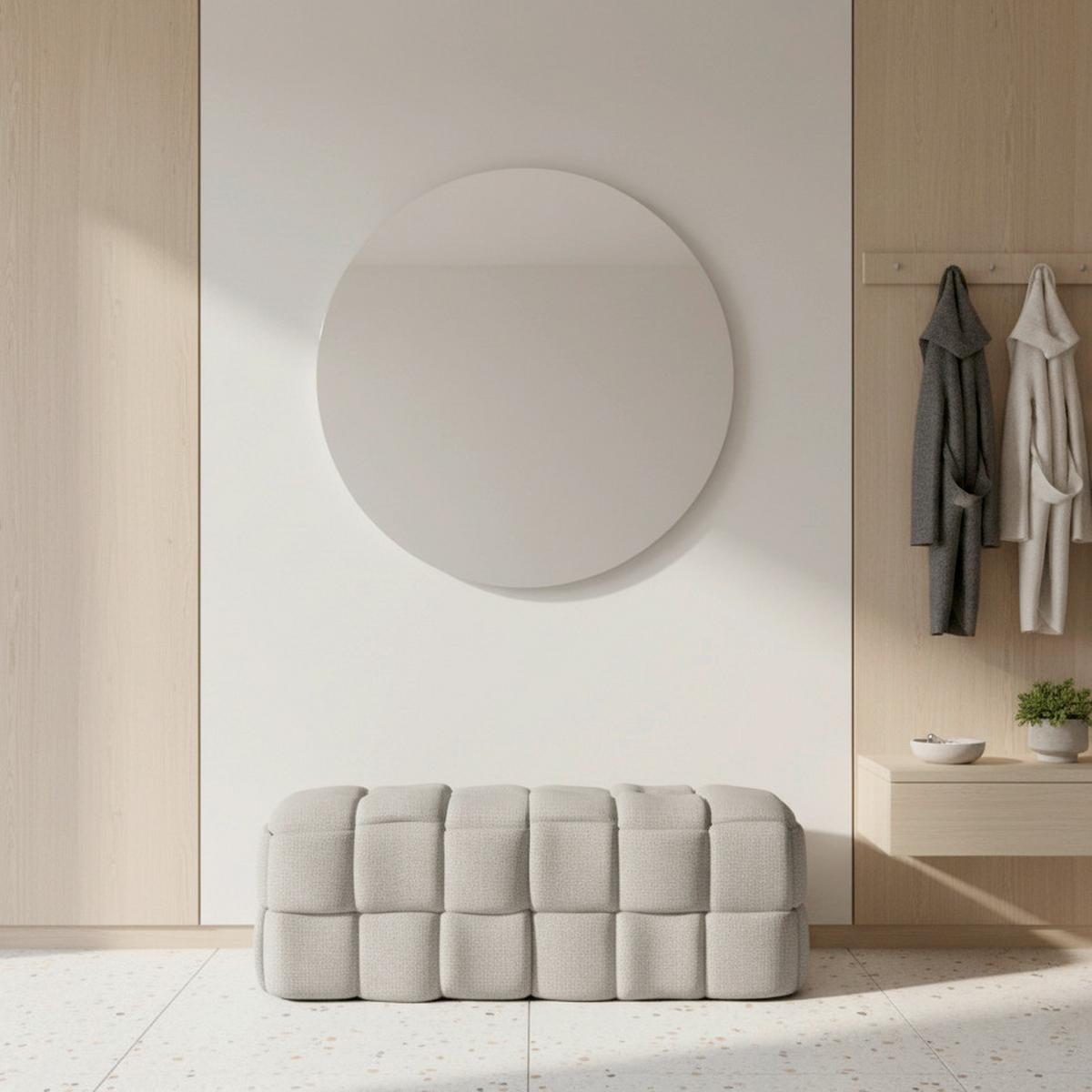 Moderná lavica ELLA sivá, buklé - čierna/sivá, Modern, drevo/textil (110/45/45cm) - Bessagi Home
