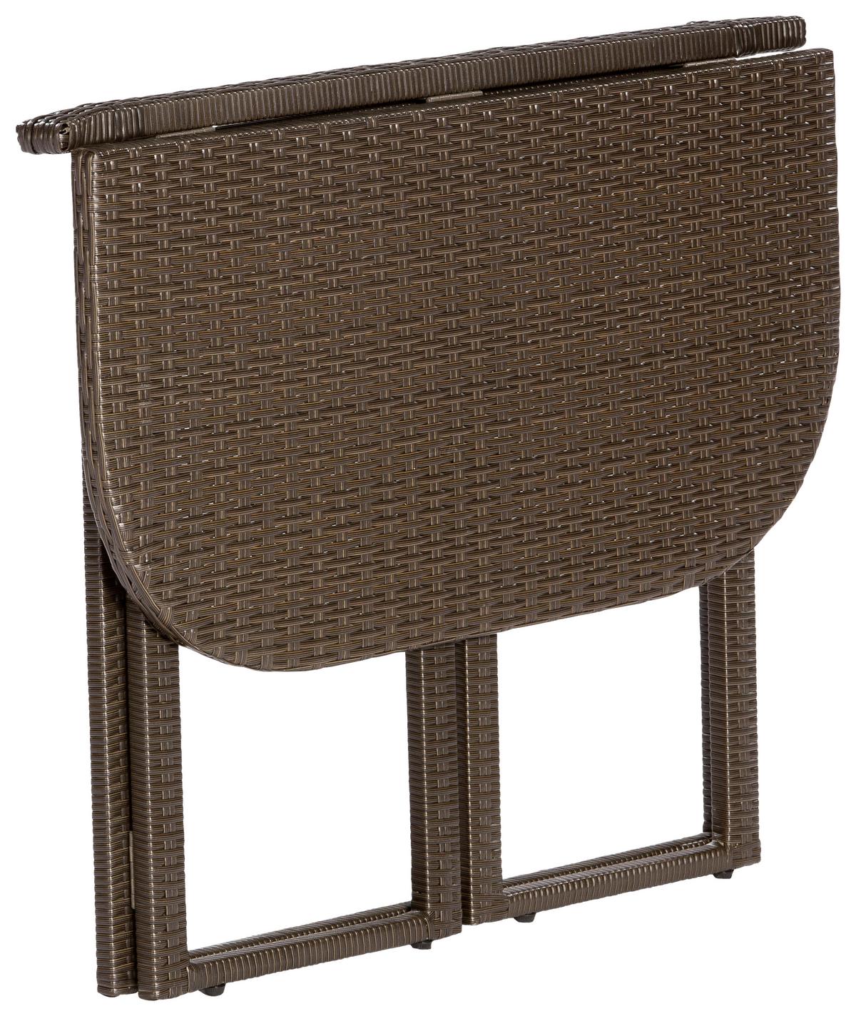 Gartentisch Klappbar Metall/Kunststoff L: 90 cm - Braun, KONVENTIONELL, Kunststoff/Metall (90/50/75cm) - Gardenson