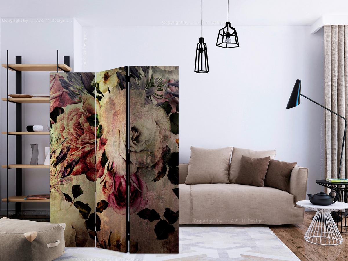 Paravent Rosa Beige B: 135 Cm - Beige/Rosa, Basics, Holz/Textil (135/172/3cm) - artgeist