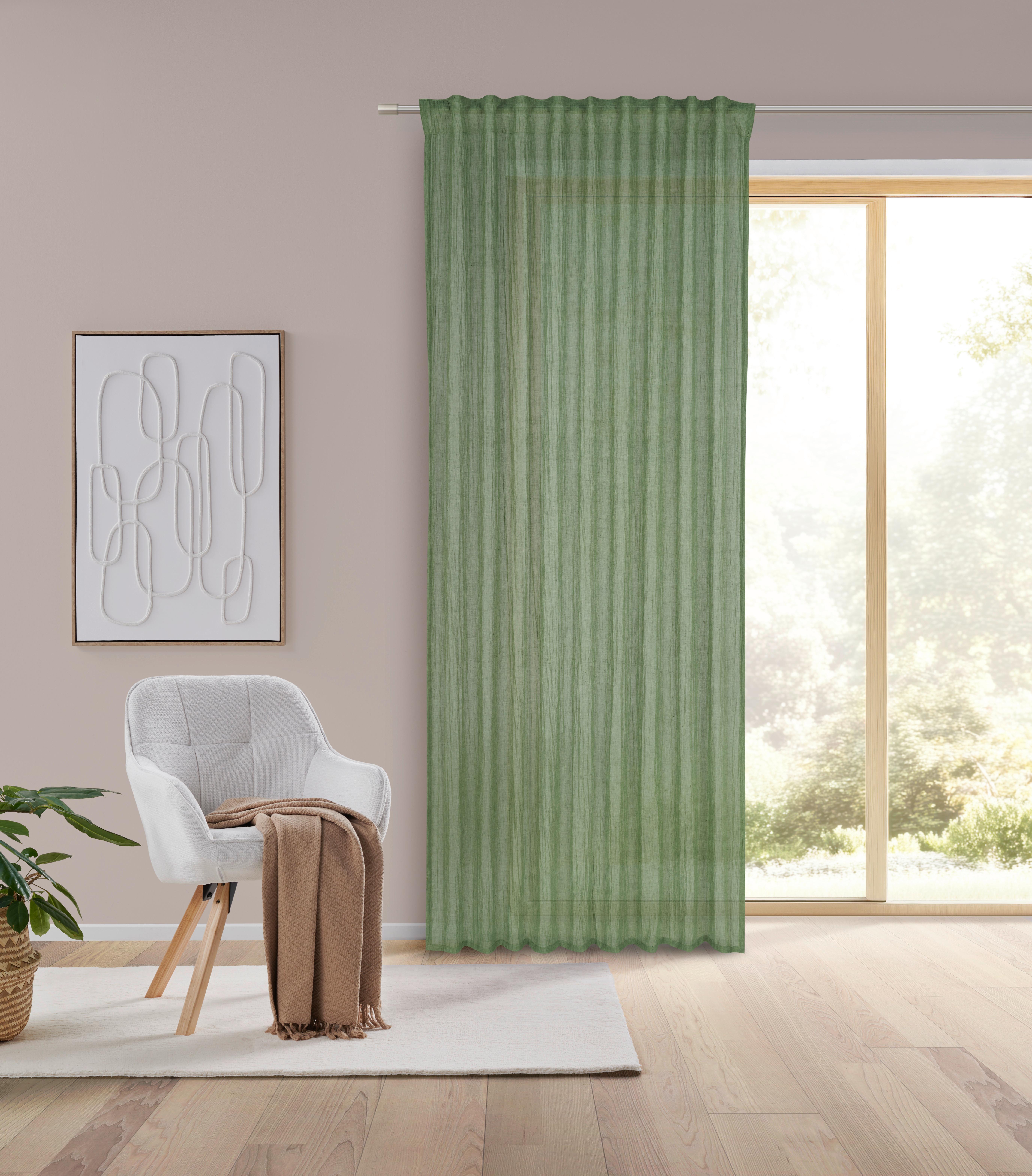 HOTOVÝ ZÁVĚS Ramona, 135/245cm, zelená - zelená, Moderní, textil (135/245cm) - Modern Living