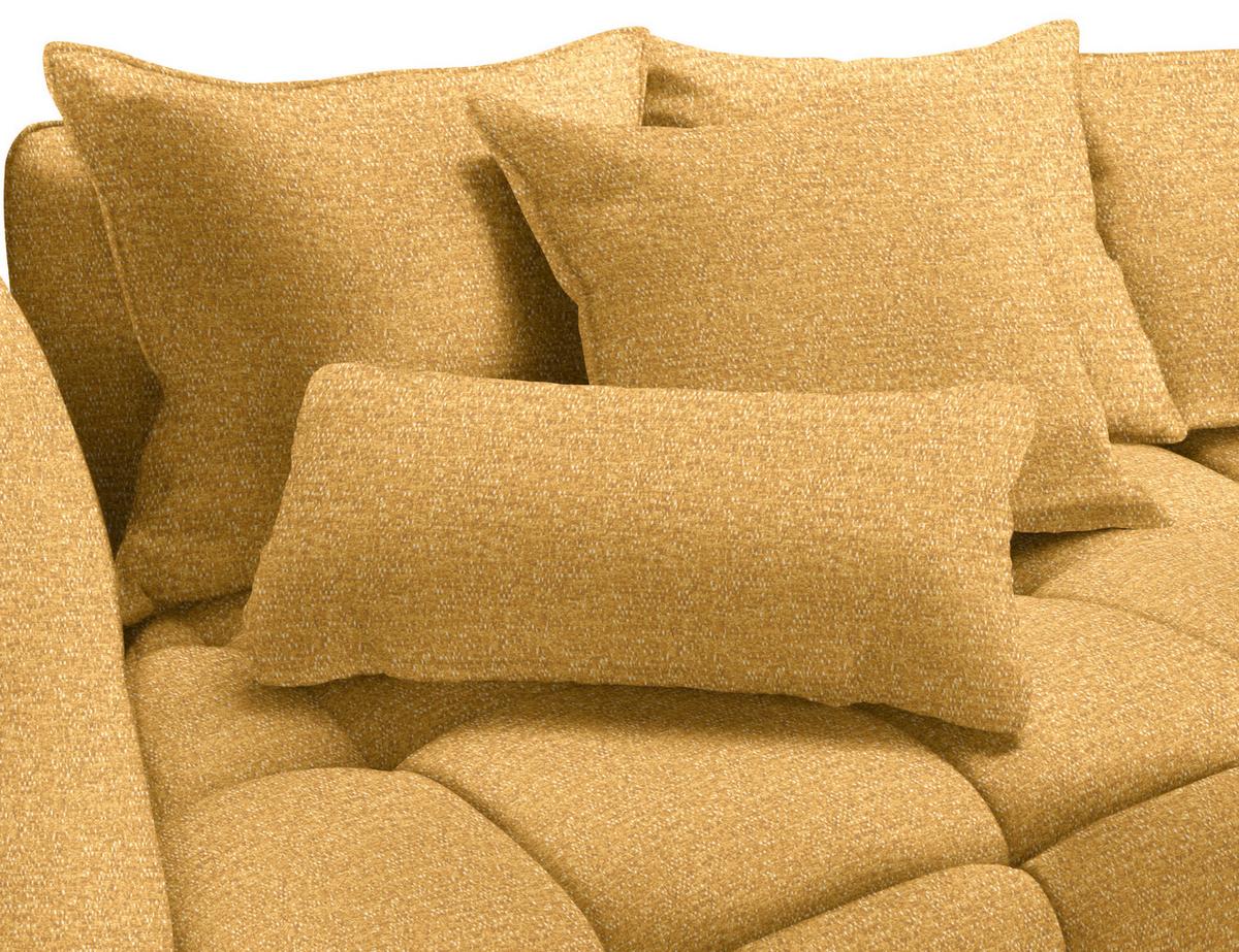 Boxspringová pohovka SOFI, horčicovožltá - horčicovožltá/čierna, Modern, textil (294/93/152cm) - Premium Living