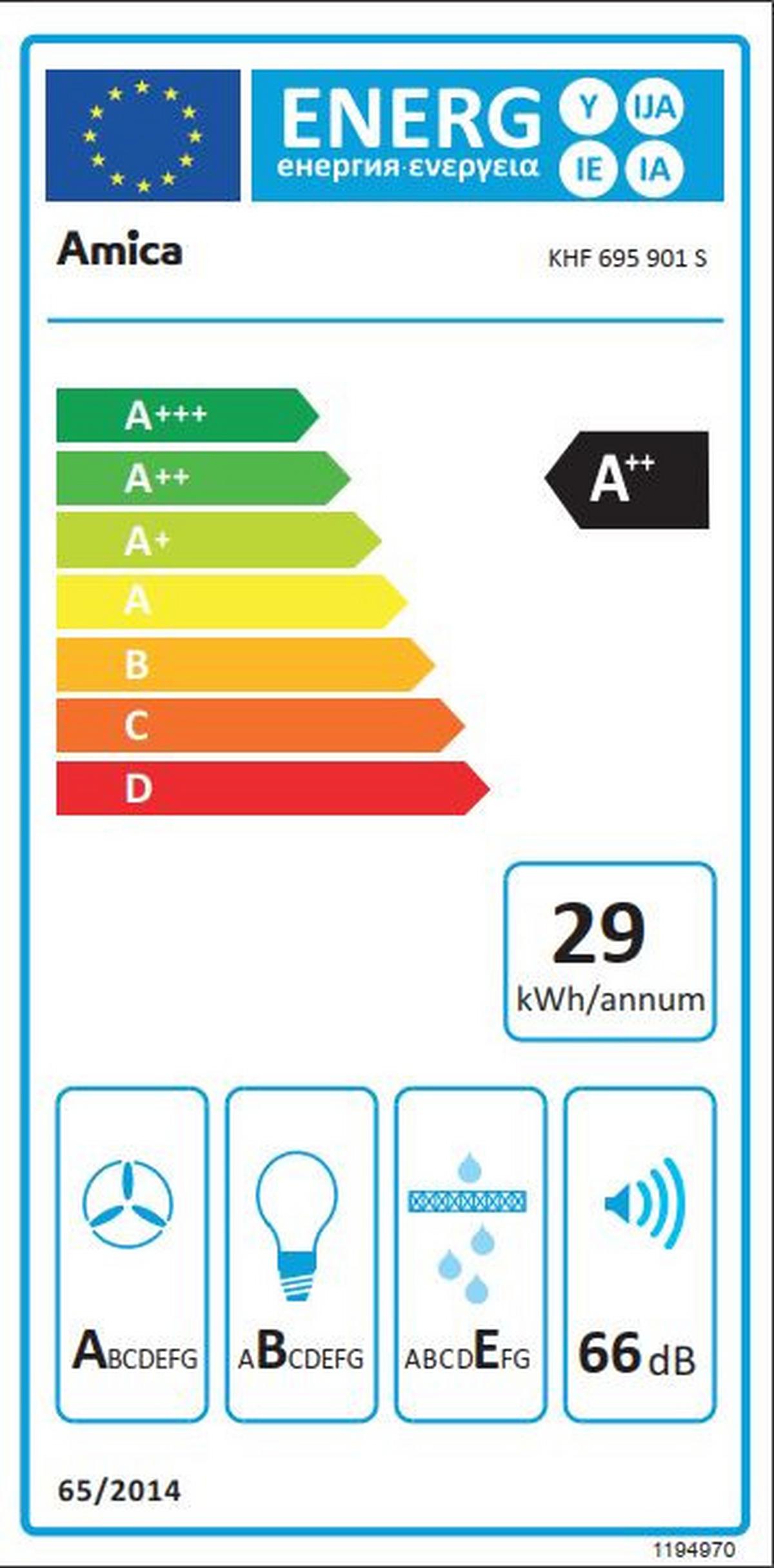 Dunstabzugshaube Khf 695 901 S - Schwarz, Basics, Glas (90/94-142/47,5cm) - Amica