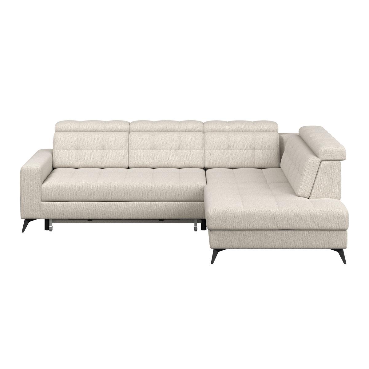 Ecksofa Barletta New Velours Greige, 289x228cm - Greige/Schwarz, ROMANTIK / LANDHAUS, Textil (289/228cm) - Luca Bessoni