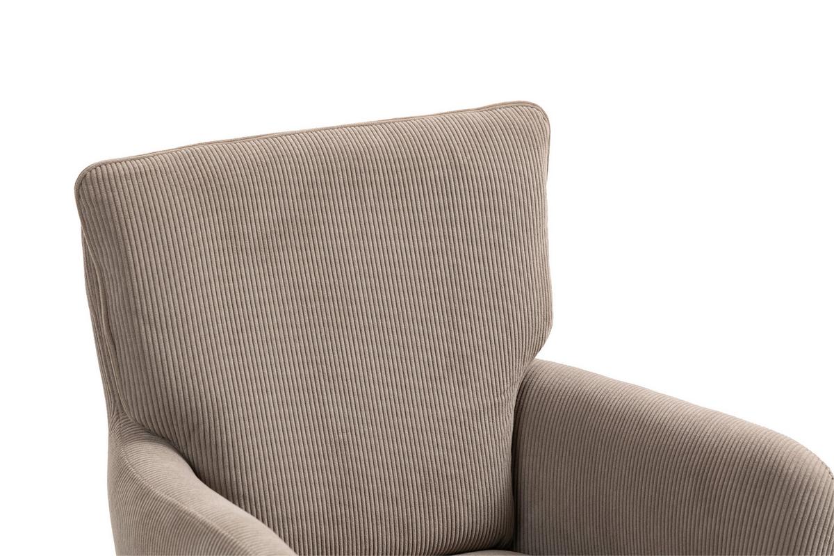 Armlehnstuhl Mila Cord Braun Sitzfl. 180° drehbar, B: 60cm - Schwarz/Braun, KONVENTIONELL, Textil/Metall (60/95/67cm) - MID.YOU