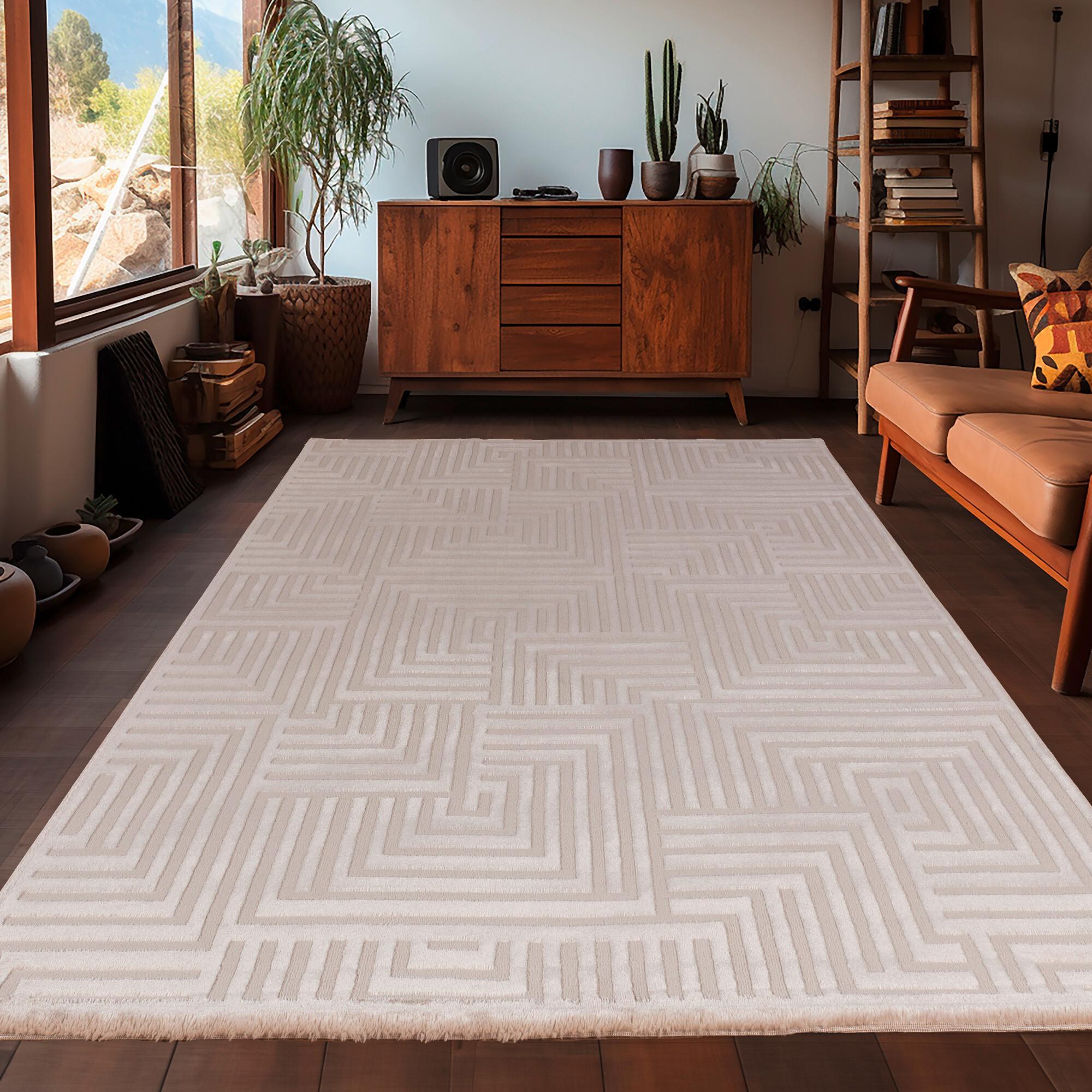Webteppich Sahara - Beige, Design, Textil (80/150cm) - Novel