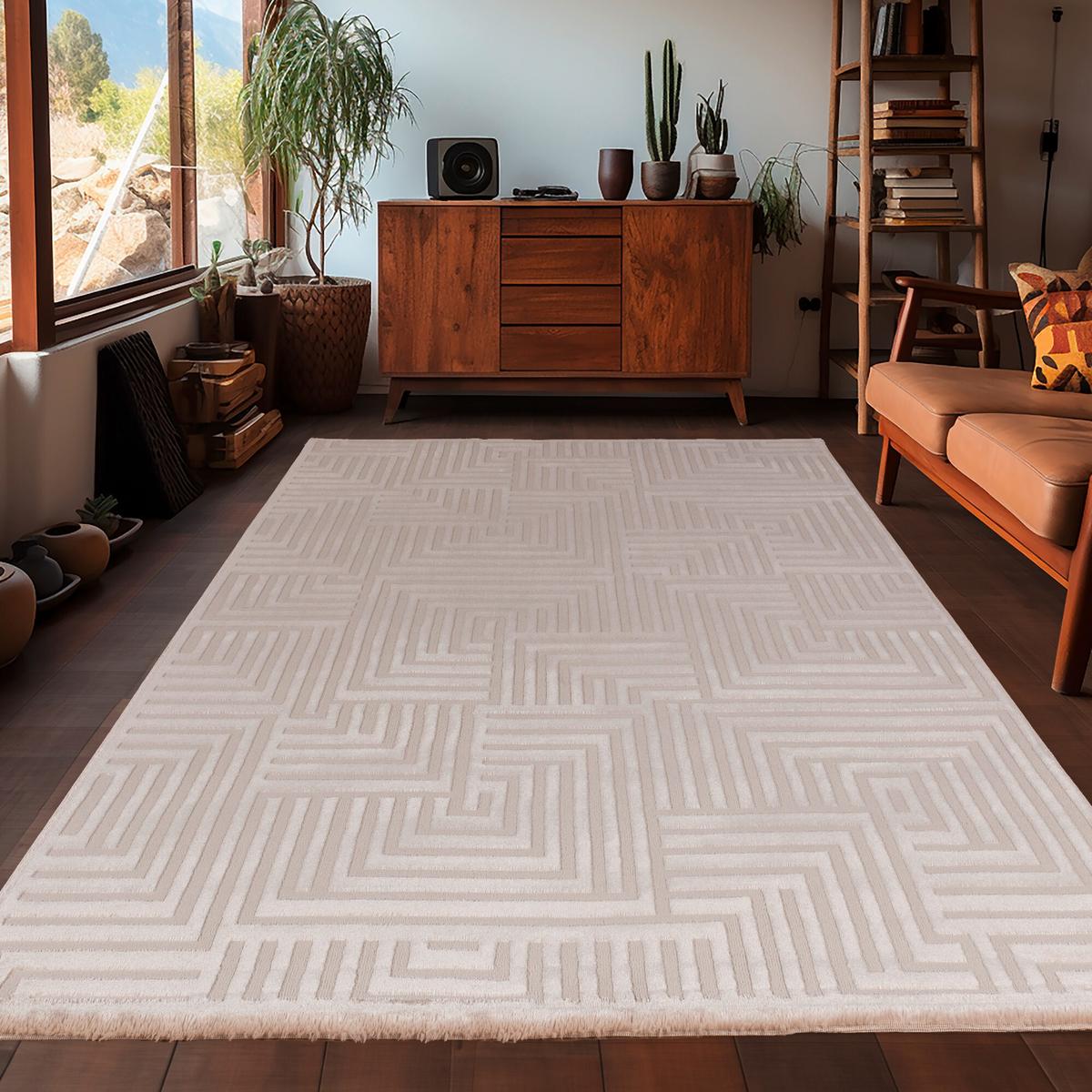 Webteppich Sahara - Beige, Design, Textil (80/150cm) - Novel