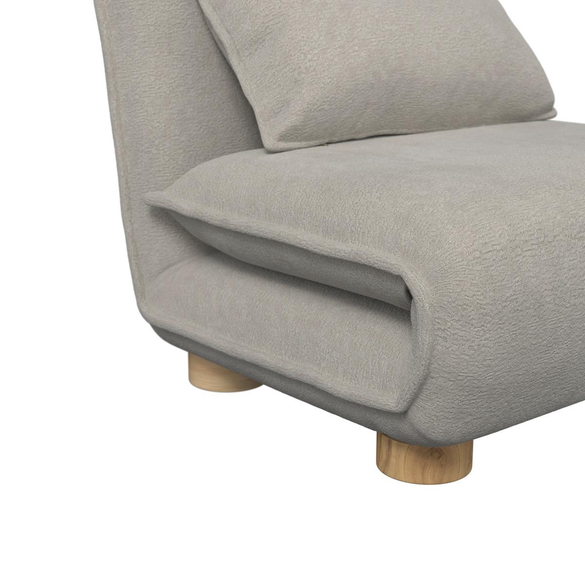 Rozkladacie kreslo BELLA, béžová, max. 120 kg - prírodná farba/béžová, Modern, kov/drevo (83/41/63cm) - Bessagi Home