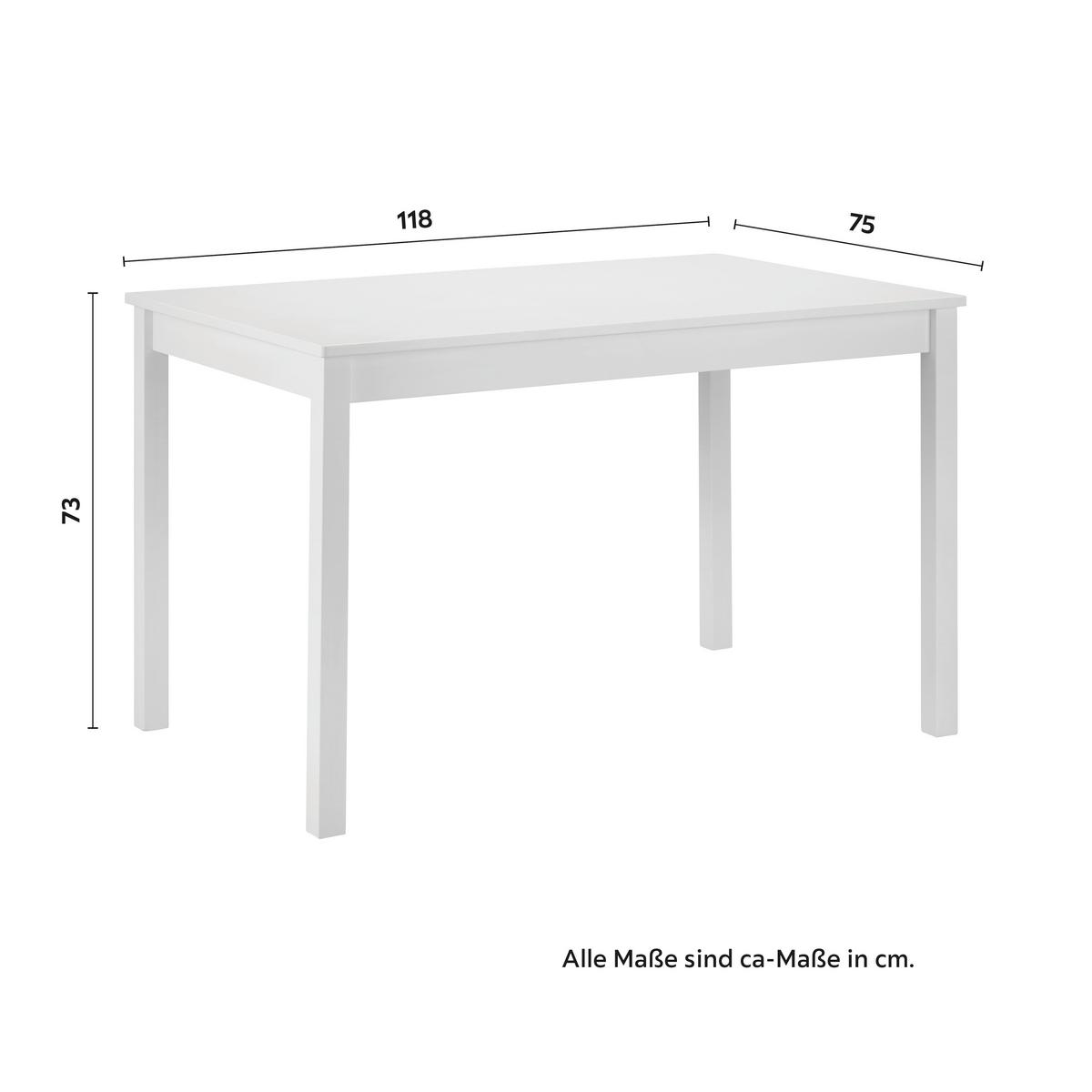 Stolová súprava AMIRA biela - biela, Modern, drevo (118/43/75/40.5/73/86cm) - Bessagi Home
