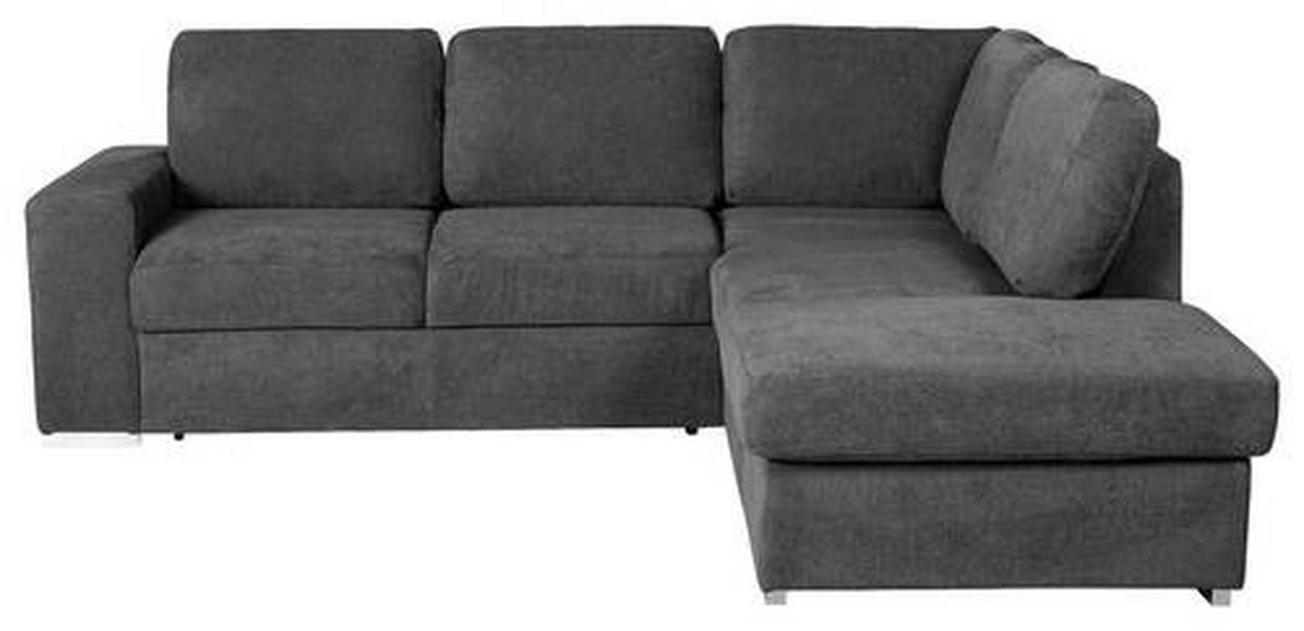 Ecksofa Mit Schlaffunktion Eddi Inkl. Bettkasten Dunkelgrau - Chromfarben/Dunkelgrau, KONVENTIONELL, Textil (248/213cm) - MID.YOU
