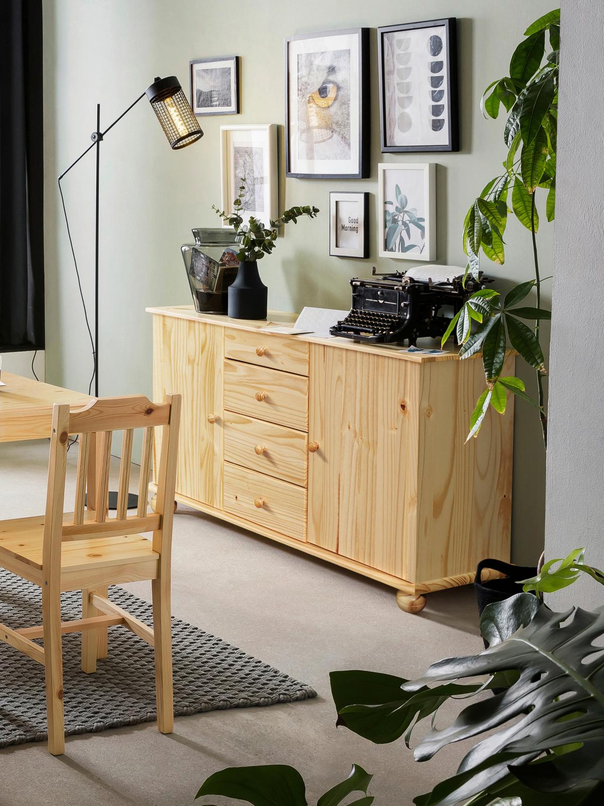 Kommode Naturfarben B: 119cm - Naturfarben, Natur, Holz (119/81/38cm) - Livetastic