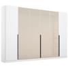 Drehtürenschrank Artemis 271 Cm Weiß/champagnerfarben - Champagner/Weiß, MODERN, Glas/Holzwerkstoff (271/210/54cm) - Rauch Möbel