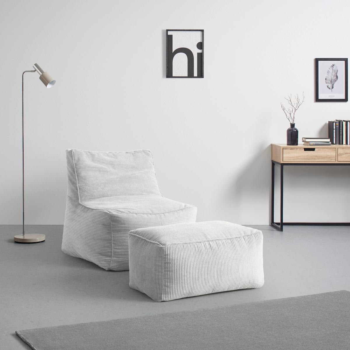 Sedací vak CAROLINE, biely menčester, max. 90 kg - biela, Modern, textil (75/84/88cm) - Mömax