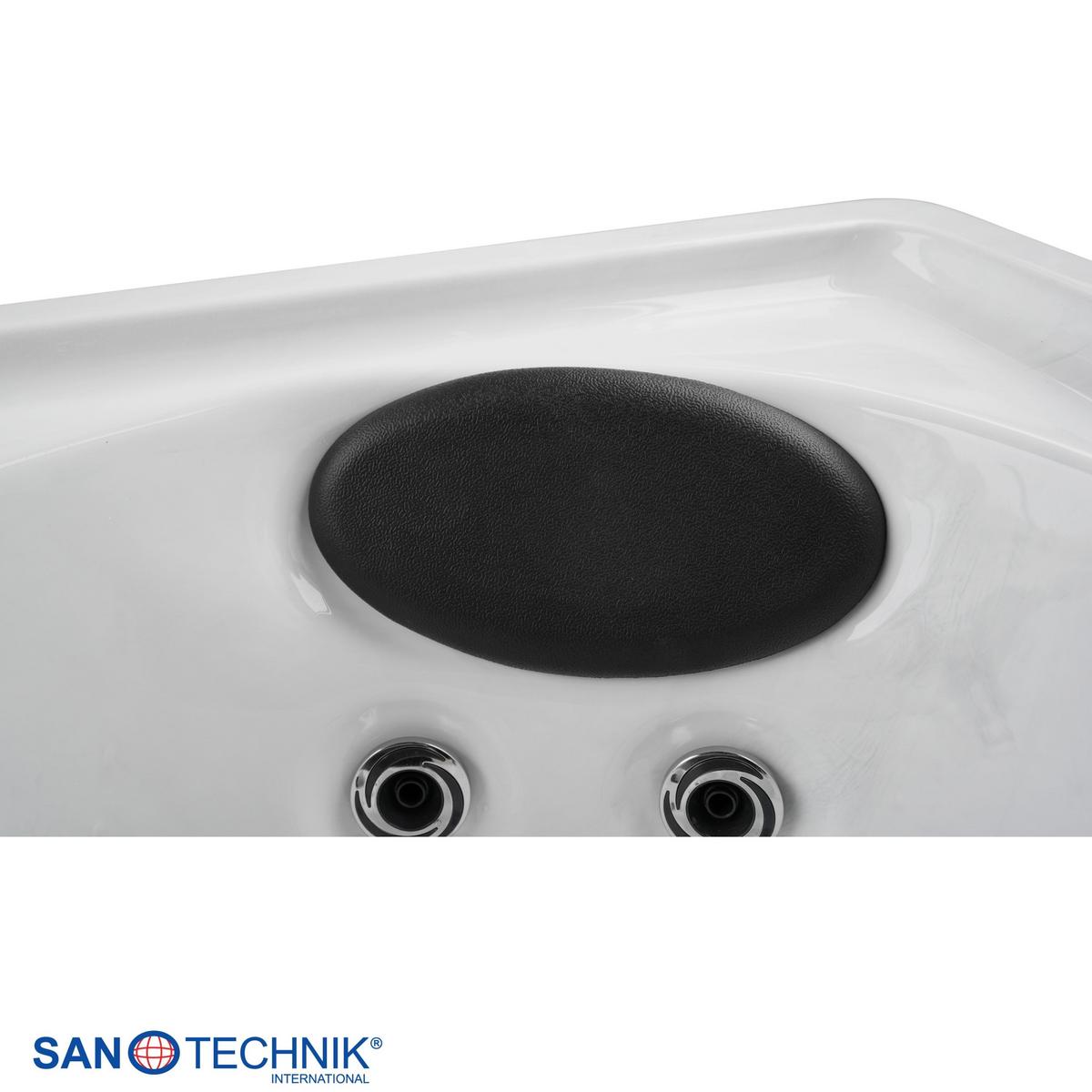 Whirlpool Parma, mit Abdeckung 180x160x76 cm - Grauweiß, KONVENTIONELL, Kunststoff (180/160/76cm) - Sanotechnik