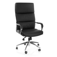 Chefsessel Brunello 20 Schwarz - Silberfarben/Schwarz, MODERN, Kunststoff/Textil (61/134/49cm) - MID.YOU