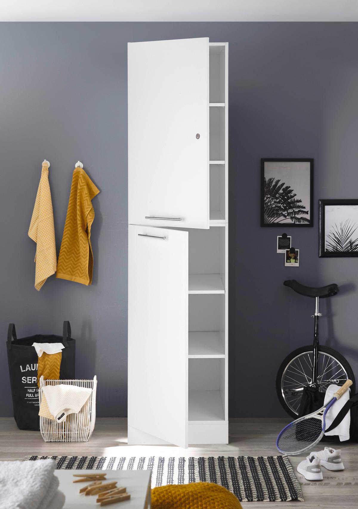 Mehrzweckschrank Clara Weiß BxH: 50x200 cm - Weiß, KONVENTIONELL, Holzwerkstoff (50/200/67,6cm) - Respekta
