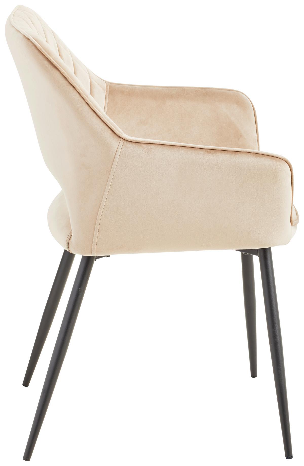 Armlehnstuhl Genua Taupe Gepolstert - Taupe/Beige, KONVENTIONELL, Holz/Textil (56/80,5/56cm) - MID.YOU