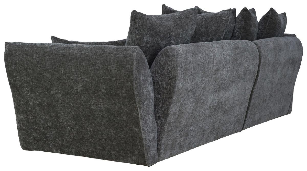 Univerzálna sedačka CAMMELLIO, grafitová ženilka, 7 vankúšov - čierna/grafitová, Modern, textil (296/75-95/189cm) - Mömax