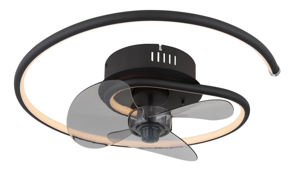 Deckenventilator 03660 - Schwarz/Grau, Design, Kunststoff/Metall (45/13,9cm) - Globo