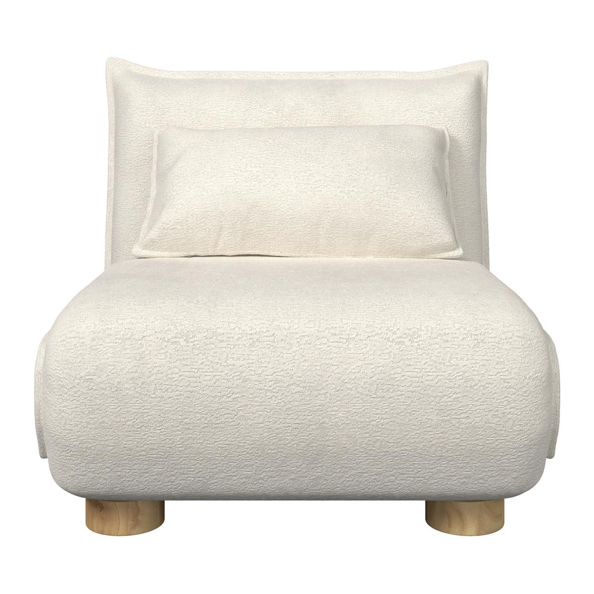 Rozkladacie kreslo BELLA, biela, max. 120 kg - biela/prírodná farba, Modern, kov/drevo (83/41/63cm) - Bessagi Home