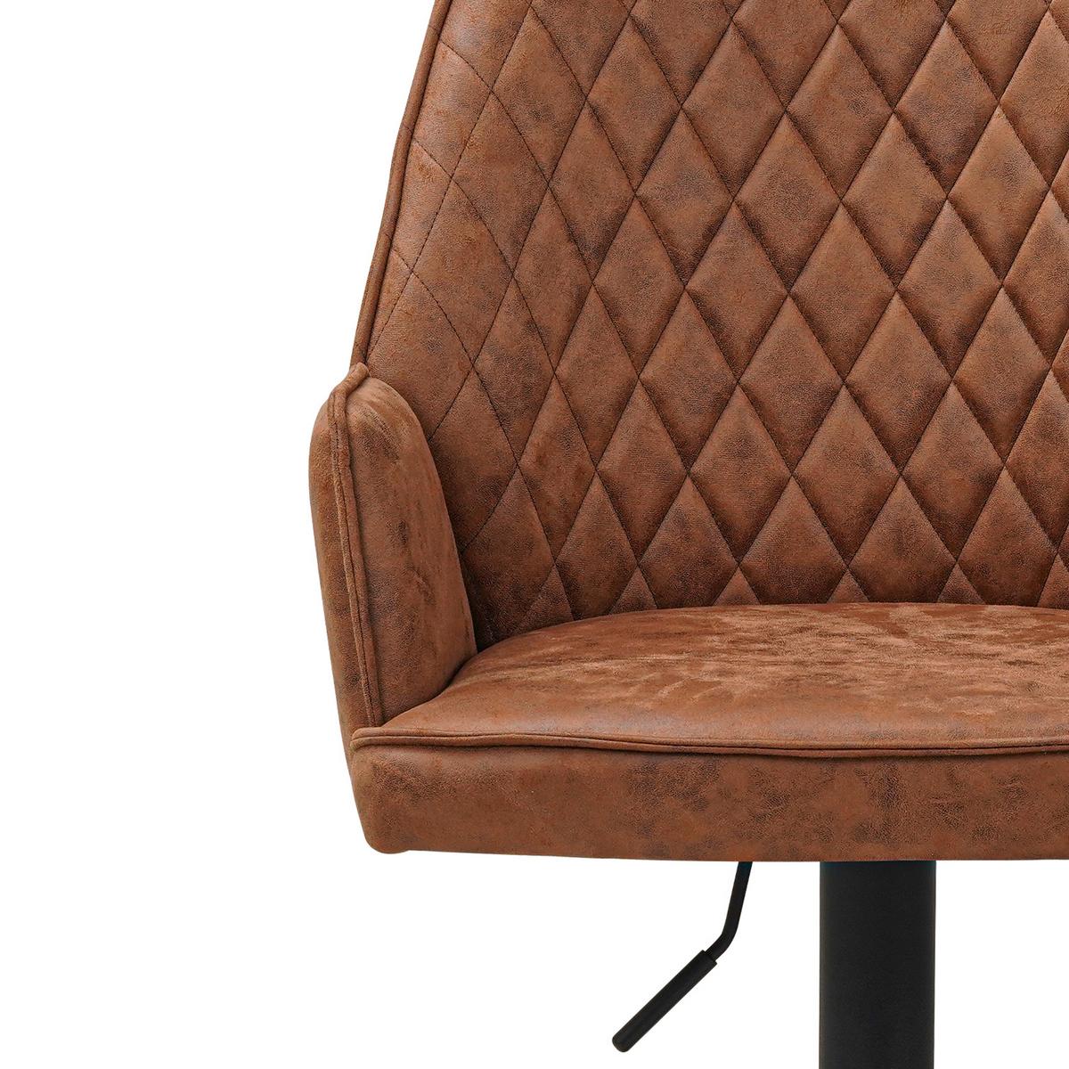 Barhocker Donny - Cognac/Schwarz, KONVENTIONELL, Textil/Metall (42/114/52cm) - MID.YOU