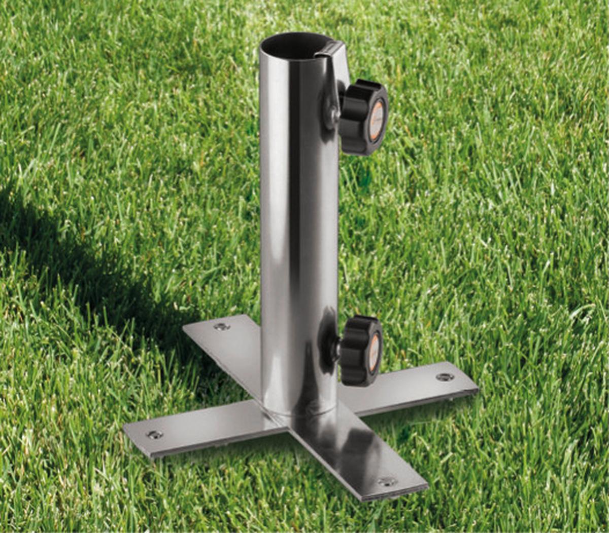 Bodenhülse Rasen-Vierzack - Silberfarben, Basics, Metall - Schneider