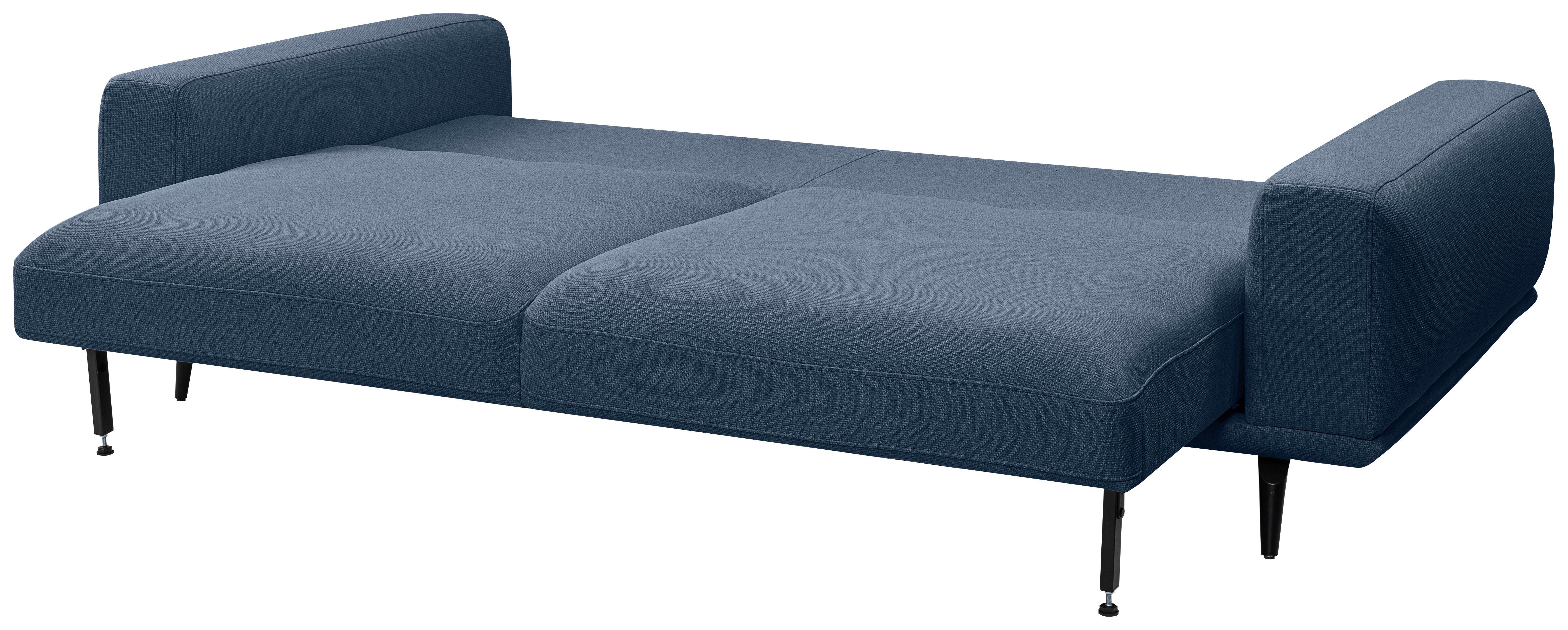 3-sitzer-sofa Selene Dunkelblau, B: 242 Cm - Schwarz/Dunkelblau, MODERN, Textil (242/89/115cm) - MID.YOU