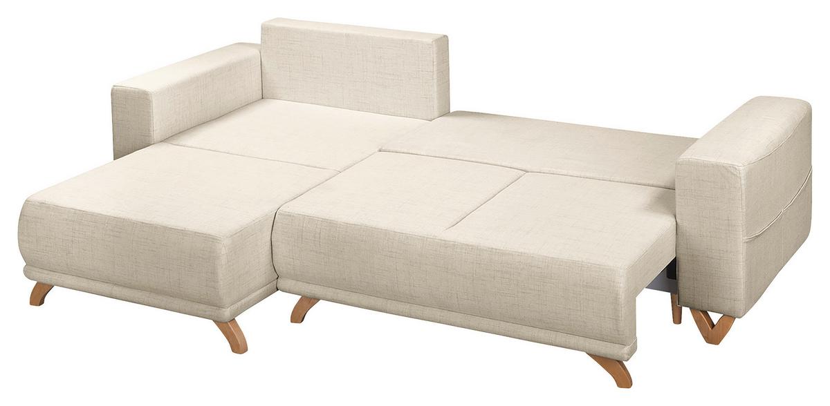 Ecksofa Bella Hellgrau S: 257x174 cm - Wengefarben/Hellgrau, Design, Textil (257/174cm) - Livetastic