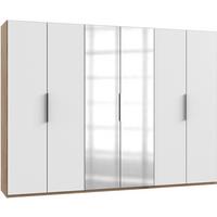 Drehtürenschrank Mit Spiegel 300 Cm Level, Weiß/eiche Dekor - Eichefarben/Weiß, MODERN, Holzwerkstoff (300/216/58cm) - MID.YOU