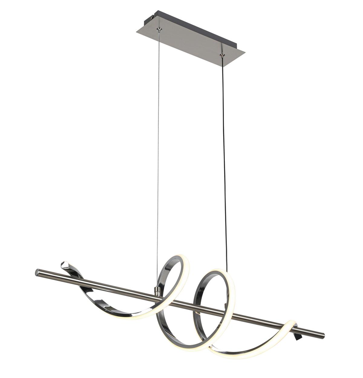 ZÁVĚSNÉ LED SVÍTIDLO LINA - barvy chromu/barvy niklu, Moderní, kov/plast (80/22/120cm) - Mömax