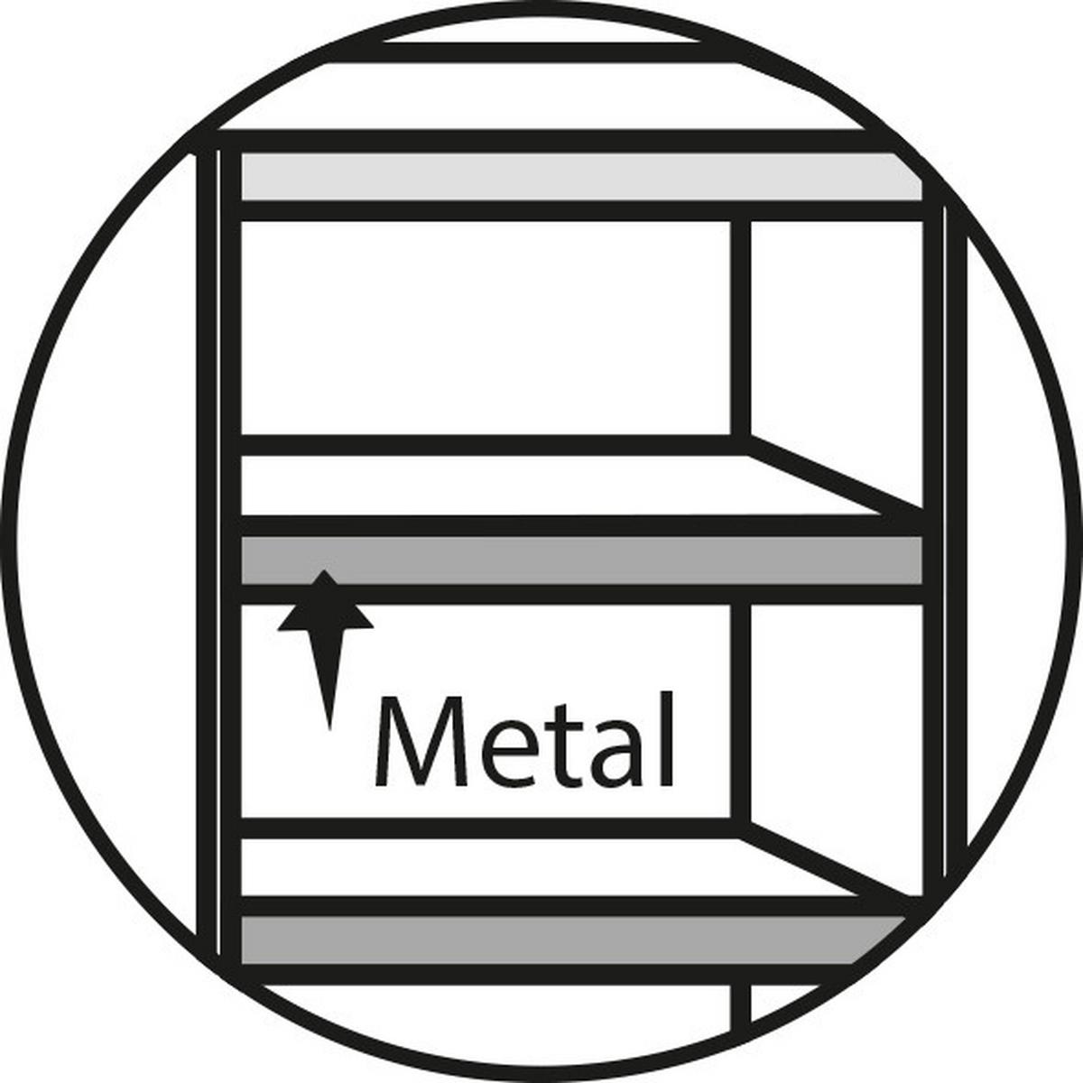 Werkzeugschrank E-com Xl Garage B:54cm Schwarz/silber - Silberfarben/Schwarz, Design, Kunststoff (89/188/54cm) - Keter