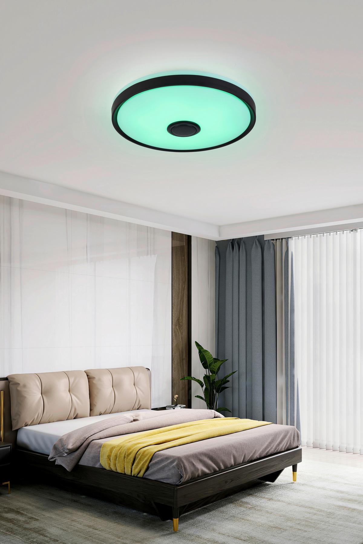 STROPNÉ LED SVIETIDLO MIRSADA -TUYA- - čierna/biela, kov/plast (42/8,5cm) - Premium Living