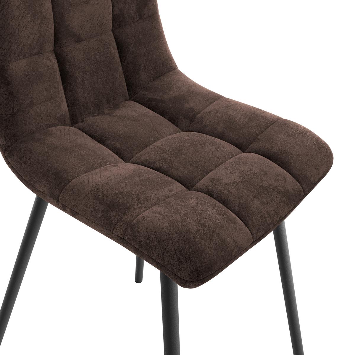 Vierfußstuhl Lech Braun Echtholz Beine - Schwarz/Braun, KONVENTIONELL, Holz/Textil (45/88/55cm)