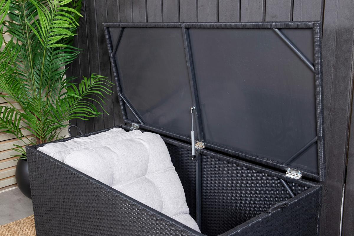 Kissenbox London - Schwarz, KONVENTIONELL, Holz (130/60/60cm) - Gardenson