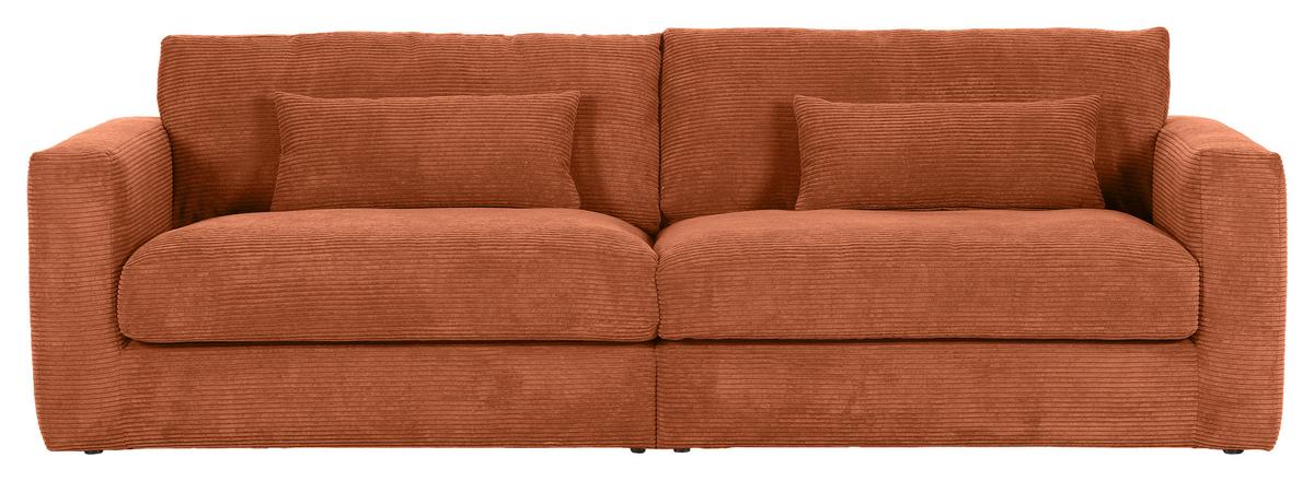 Bigsofa Manolis B: 260 Cm Rostfarben Cord - Rostfarben/Schwarz, KONVENTIONELL, Textil (260/66/115cm) - MID.YOU