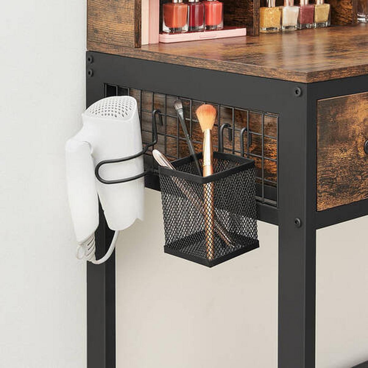 Schminktisch B: 40 cm Braun/Schwarz - Schwarz/Braun, Trend, Glas/Holzwerkstoff (90/40/141cm) - Boxxx