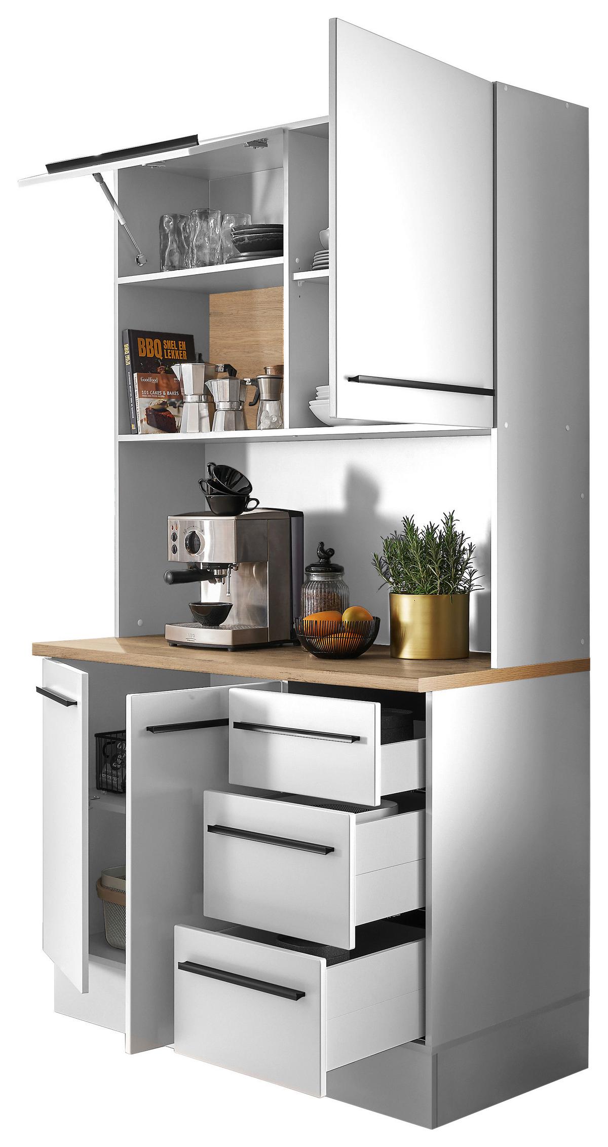KREDENC DENVER 120 WHITE - bílá/černá, Design, kompozitní dřevo/plast (120/211/60cm) - MID.YOU