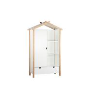 DREHTÜRENSCHRANK Naturfarben/Weiß B: 112cm - Weiß/Naturfarben, Design, Holz/Holzwerkstoff (112/187/51cm) - Livetastic