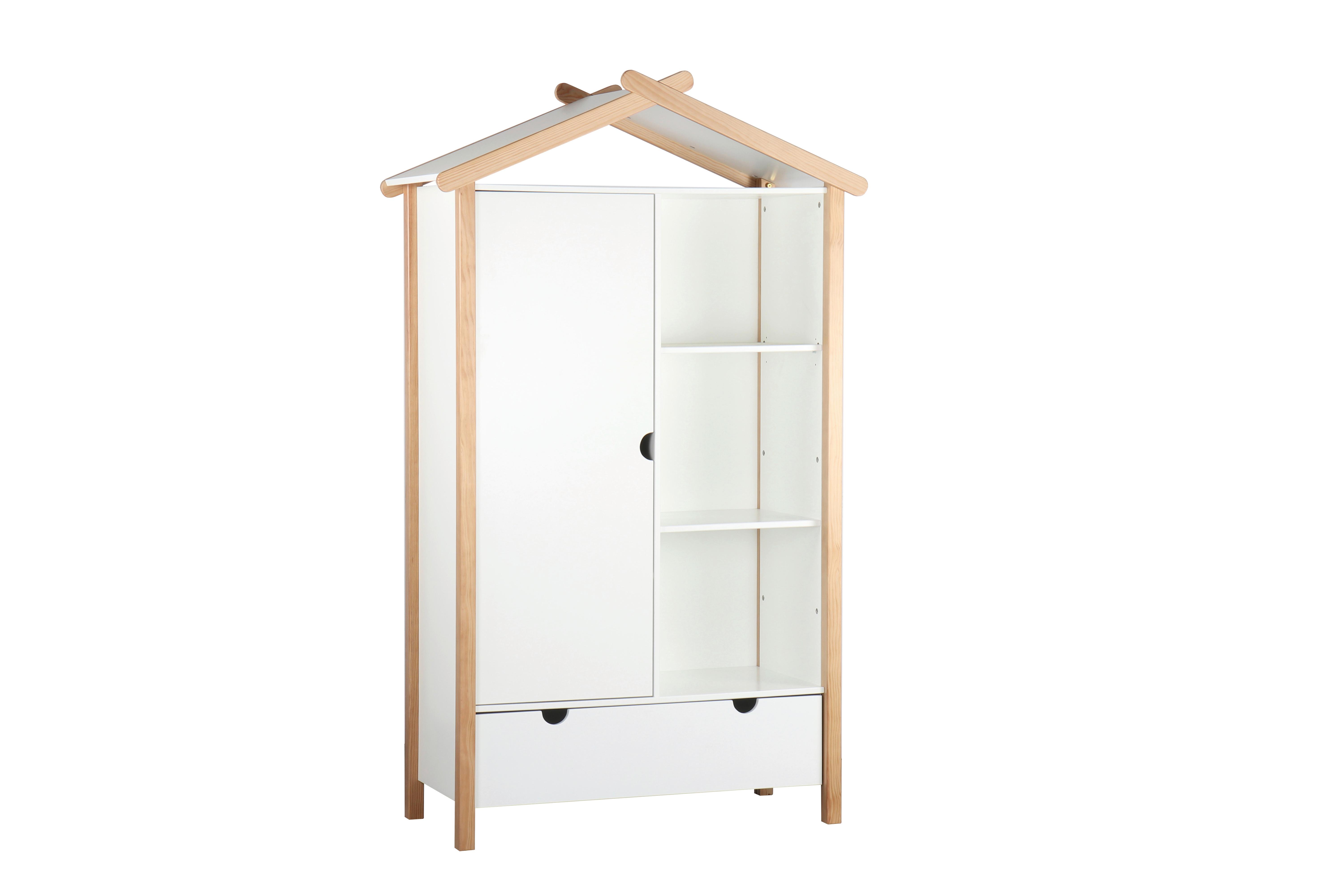 DREHTÜRENSCHRANK Naturfarben/Weiß B: 112cm