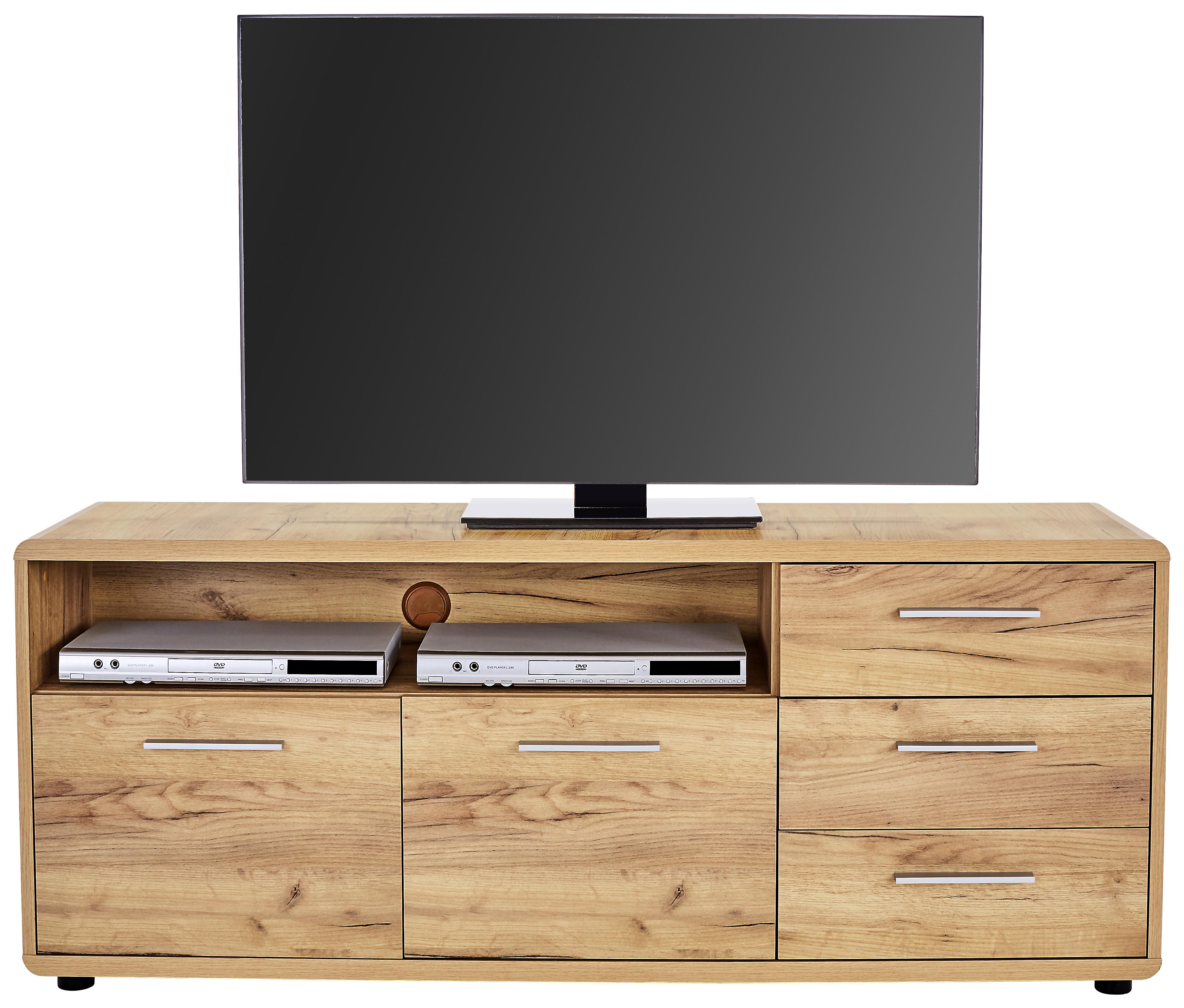 Tv Stolík Fontana Ftk07 - čierna/farby duba, Moderný, kompozitné drevo (150/60/38cm)