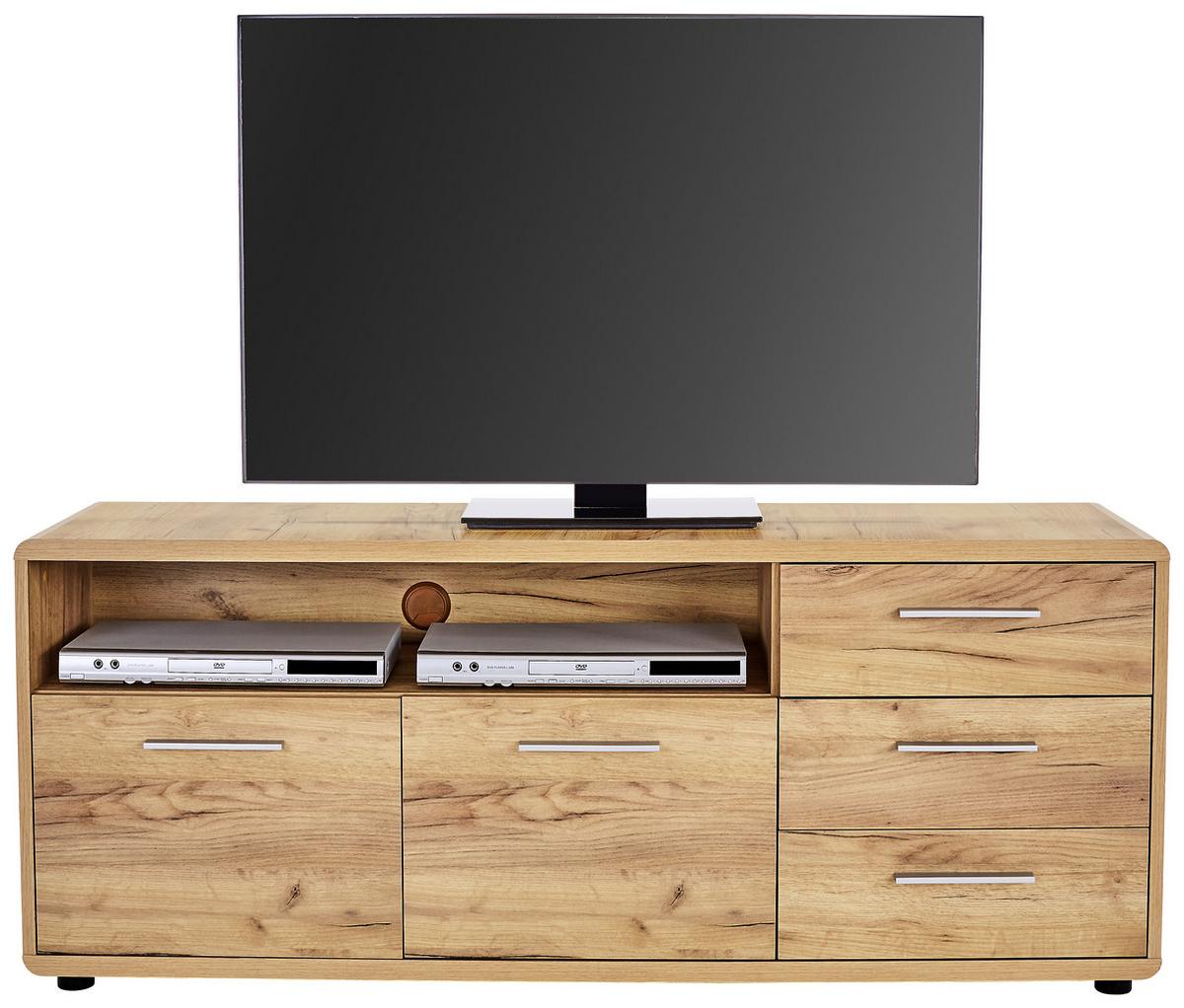 TV STOLÍK FONTANA FTK07 - čierna/farba duba, Modern, kompozitné drevo (150/60/38cm)
