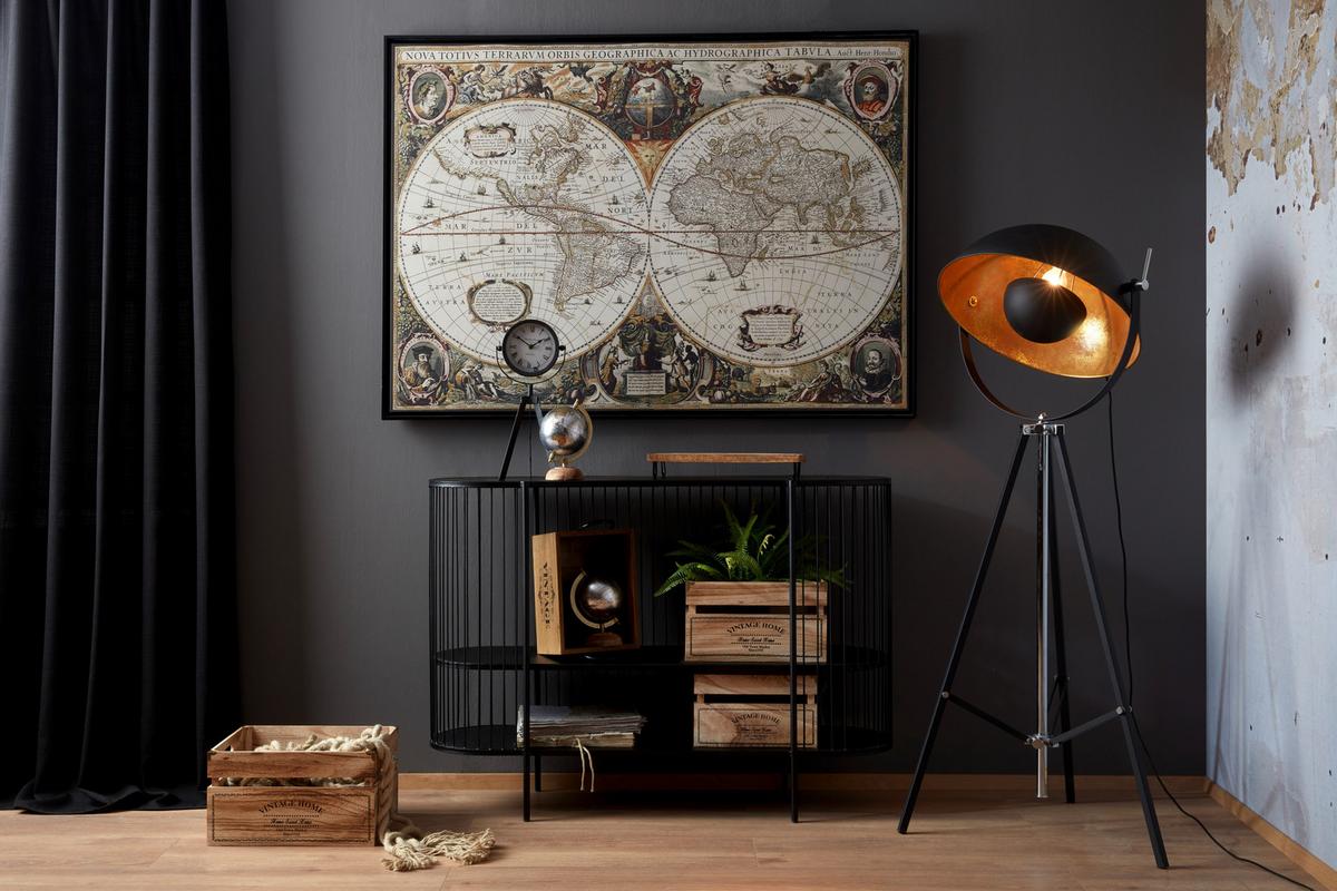 Stojací lampa Jule V: 176cm, 60 Watt - černá/barvy zlata, Lifestyle, kov (50/176cm) - Mömax
