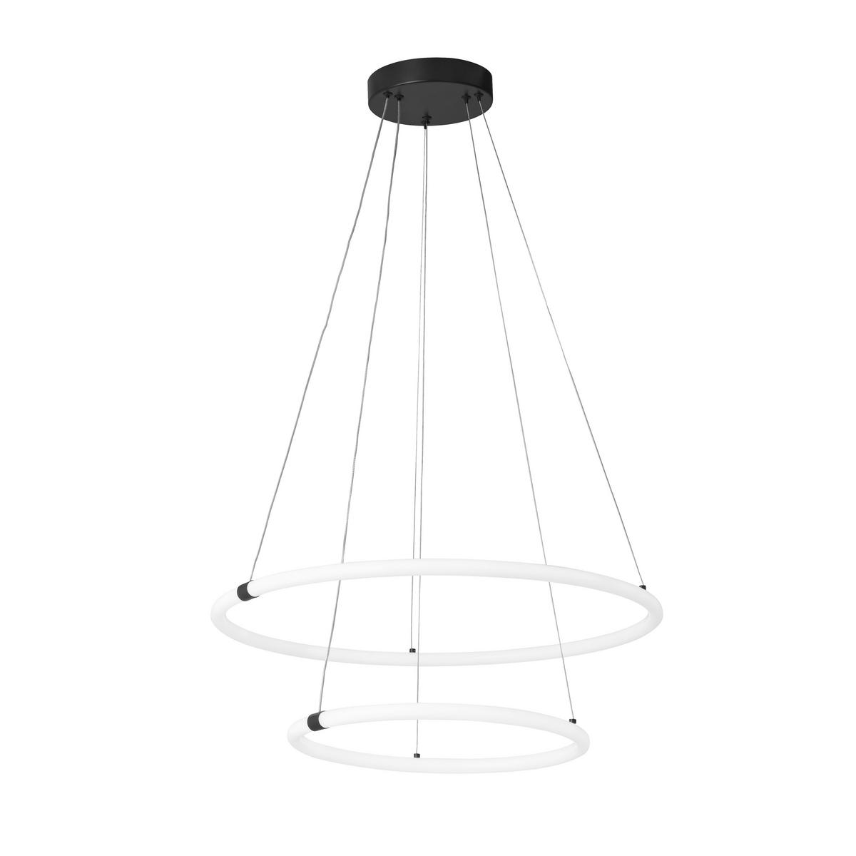 LED-Pendelleuchte 40176-2bk - Schwarz/Weiß, Design, Kunststoff/Metall (59/120cm)