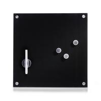 Memoboard Schwarz LxBxH: ca. 40x40x1,6 cm - Silberfarben/Schwarz, Basics, Glas/Metall (40/40/1.6cm) - Zeller Present