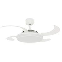 Deckenventilator Fanaway Weiß 4 Kunststoffflügel,led-Leuchte - Klar/Weiß, Basics, Kunststoff/Metall (122/41cm) - P & B