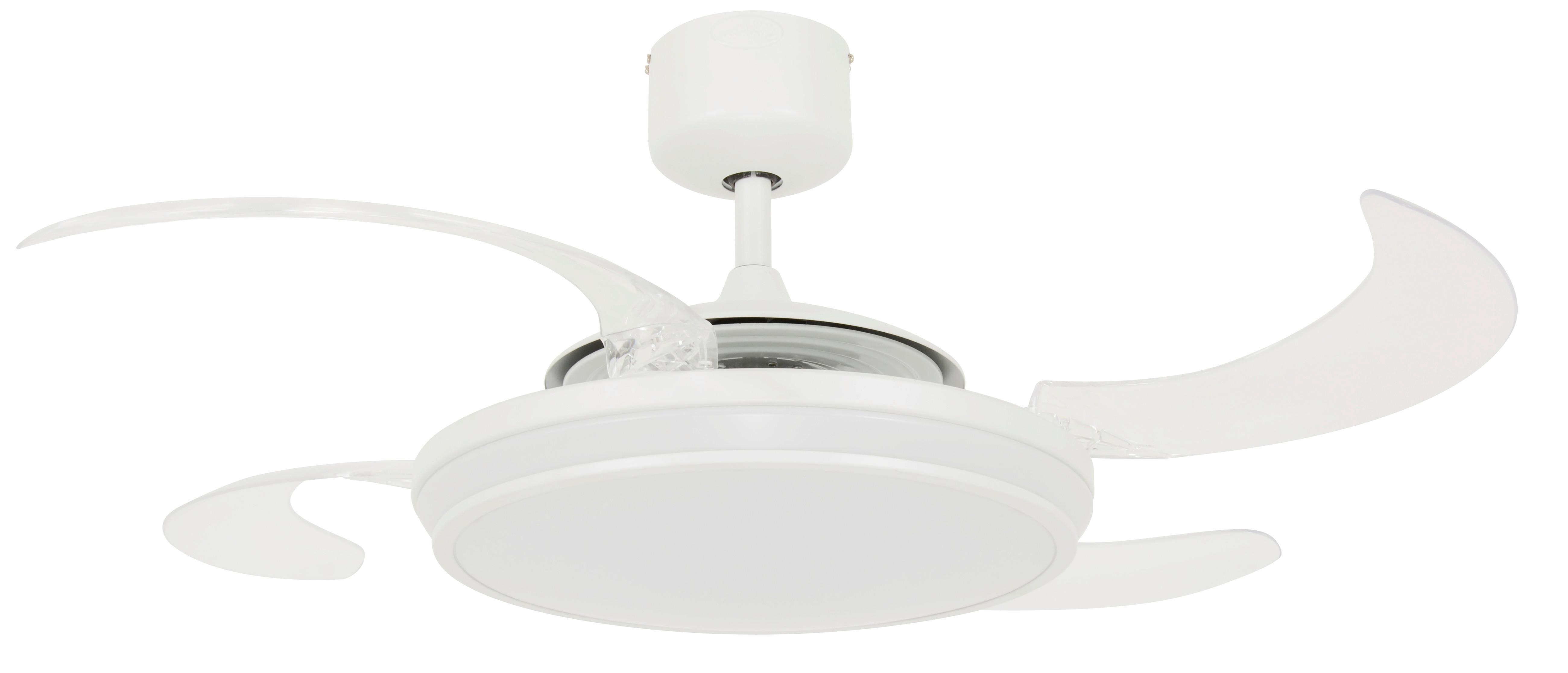 Deckenventilator Fanaway Weiß 4 Kunststoffflügel,led-Leuchte