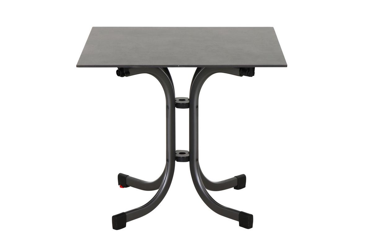 Gartentisch Klappbar Metall/ Kunststoff/Holz L 80 cm - Anthrazit, KONVENTIONELL, Holzwerkstoff/Kunststoff (80/80/71cm) - Siena Garden