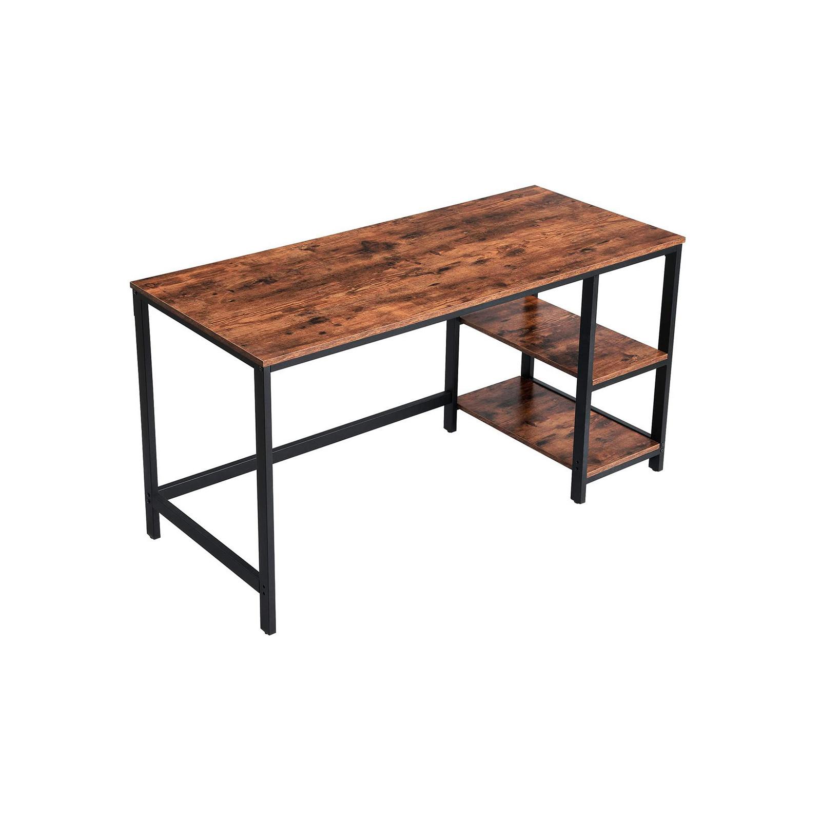 Písací stôl IRON - hnedá/čierna, Basics, kov/kompozitné drevo (140/60/75cm) - Boxxx