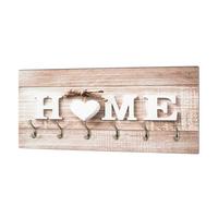 Hakenleiste Ralf Multicolor Mit 6 Haken B: 90 Cm - Edelstahlfarben/Multicolor, Basics, Holzwerkstoff/Metall (90cm)