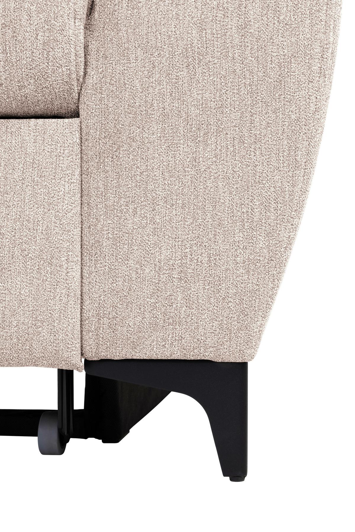 Ecksofa Lapis Creme S: 217/255 Cm - Creme/Schwarz, KONVENTIONELL, Textil (217/255cm) - MID.YOU